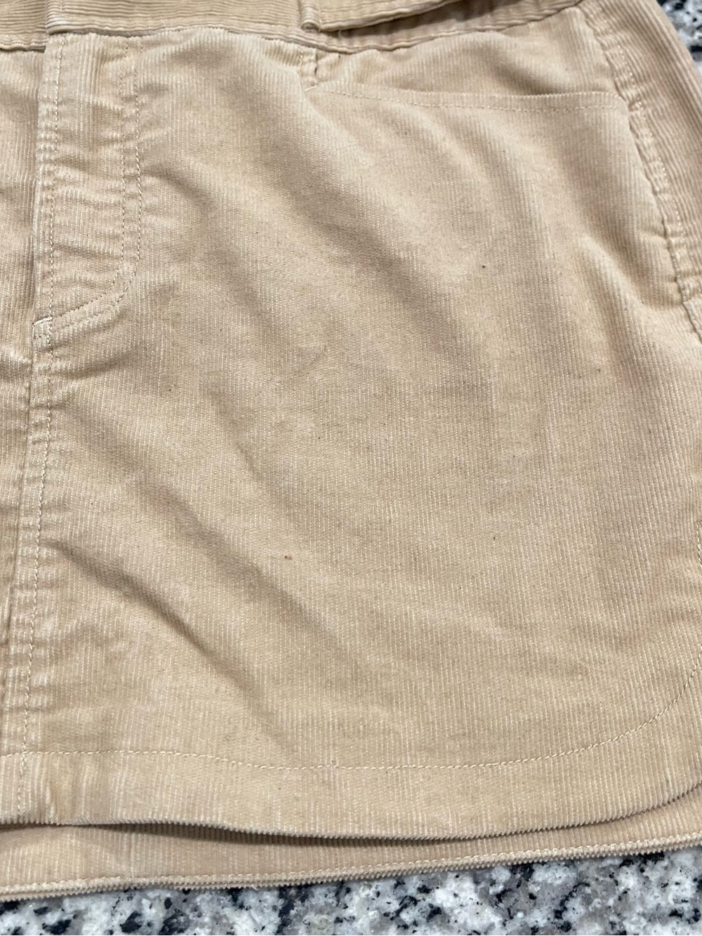 Armani Exchange Beige Corduroy Mini Skirt with Belt Detail | Size 10 - Picture 5 of 16